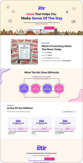 The Stir — newsletter landing page